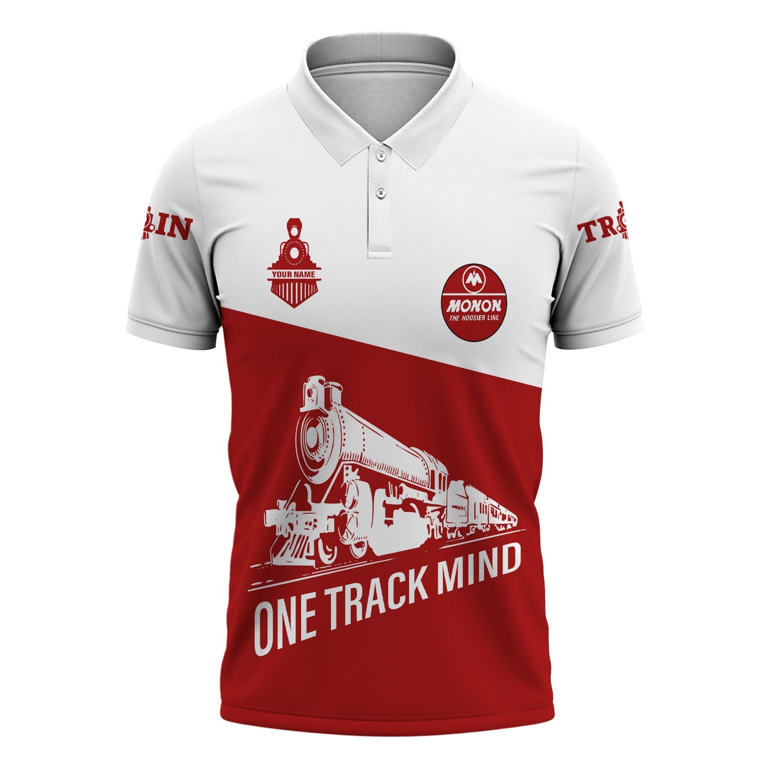 Railspirit Personalized Monon Railroad Polo Shirt One Track Mind Unisex Train Shirt Gift Idea For Train Lover