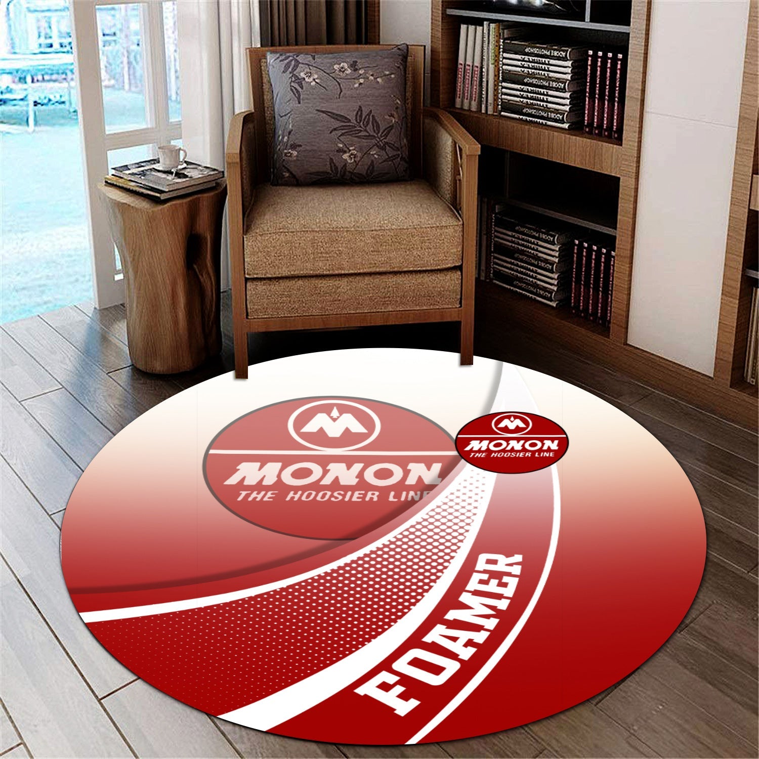 Railspirit Monon Railroad Round Mat Railway-Themed Style Mat Gift Idea For Trainspotter