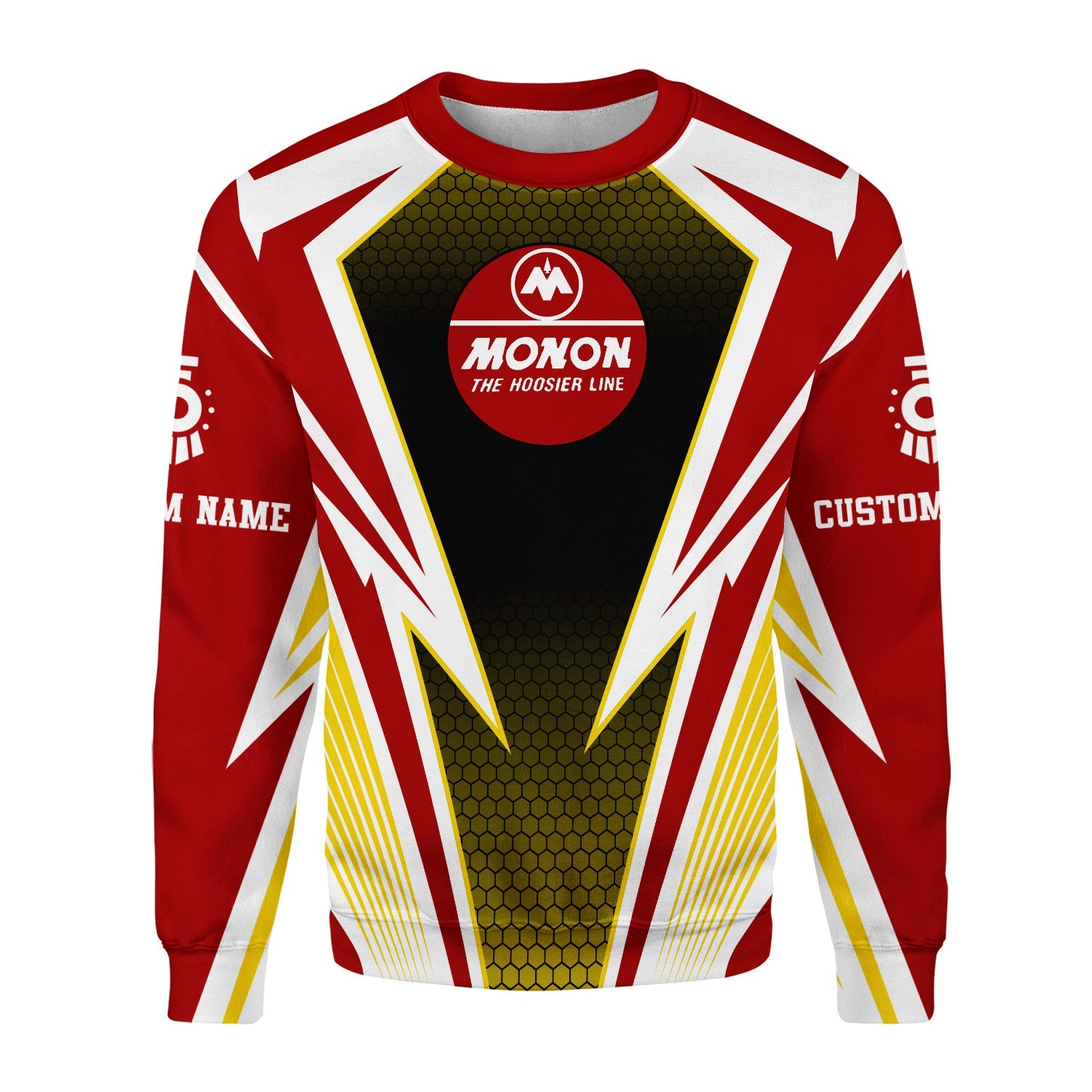 Railspirit Personalized Monon Railroad Sweatshirt Lightning Graphic Style Shirt Gift Idea For Train Lover