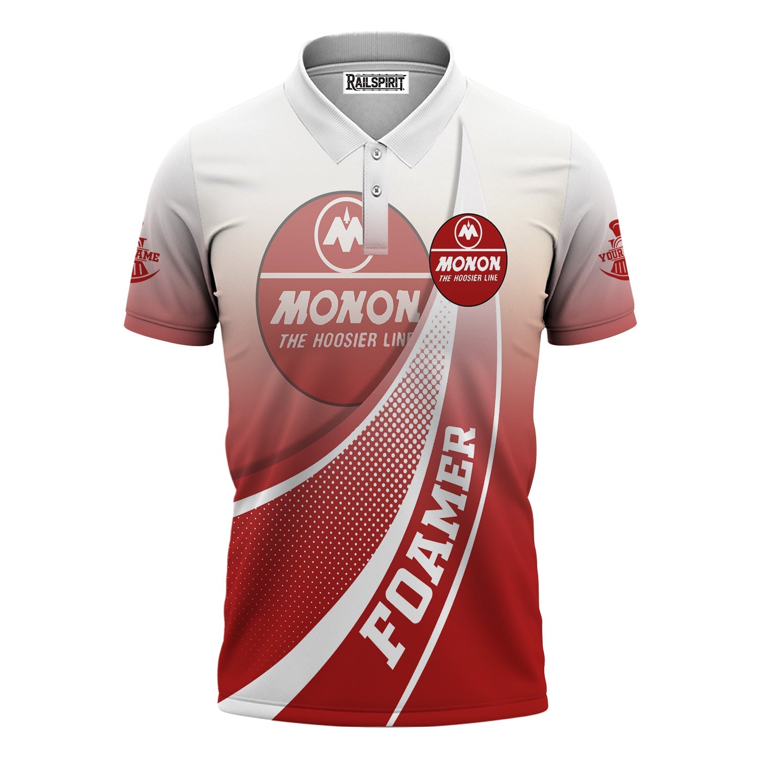 Railspirit Personalized Monon Railroad Polo Shirt Railway-Themed Style Shirt Gift Idea For Trainspotter