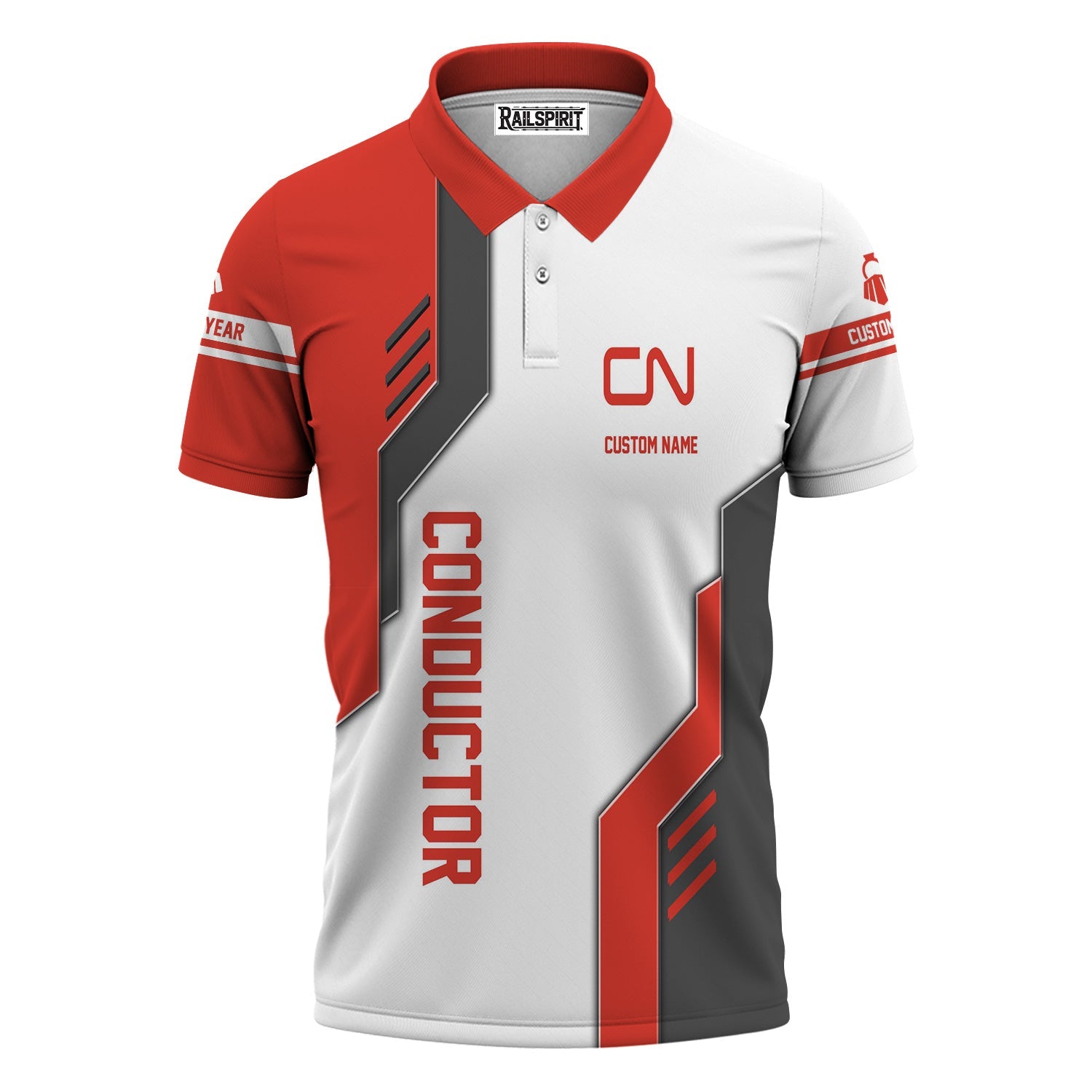 Railspirit Personalized Canadian National Railroad Polo Shirt Unique Railway Style with Custom Job Train Shirt
