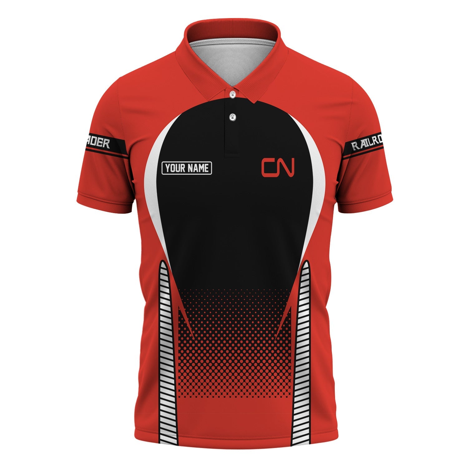 Railspirit Personalized Canadian National Railroad Polo Shirt Stress Is Caused By Not Having Enough Trains Shirt All Over Print