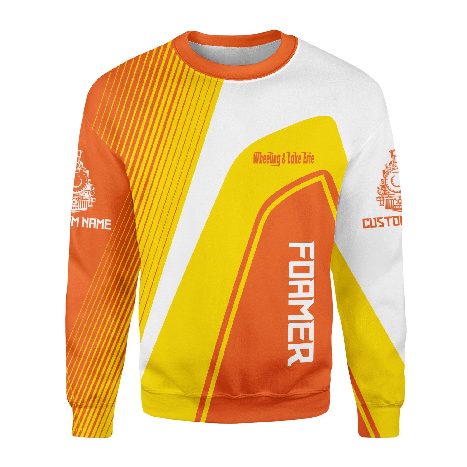 Railspirit Personalized Wheeling And Lake Erie Railroad Sweatshirt Vibrant Striking Style Shirt For Rail Enthusiasts