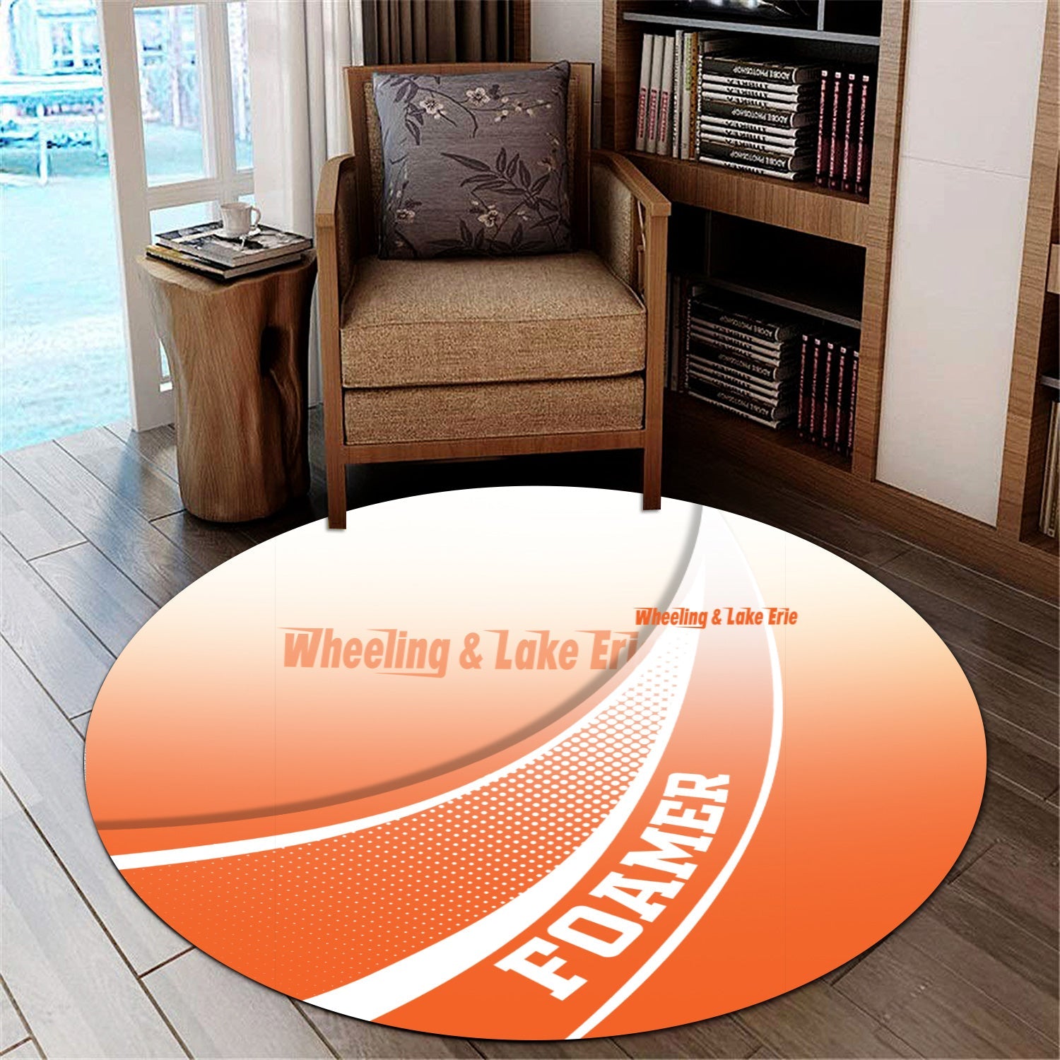 Railspirit Wheeling And Lake Erie Railroad Round Mat Railway-Themed Style Mat Gift Idea For Trainspotter