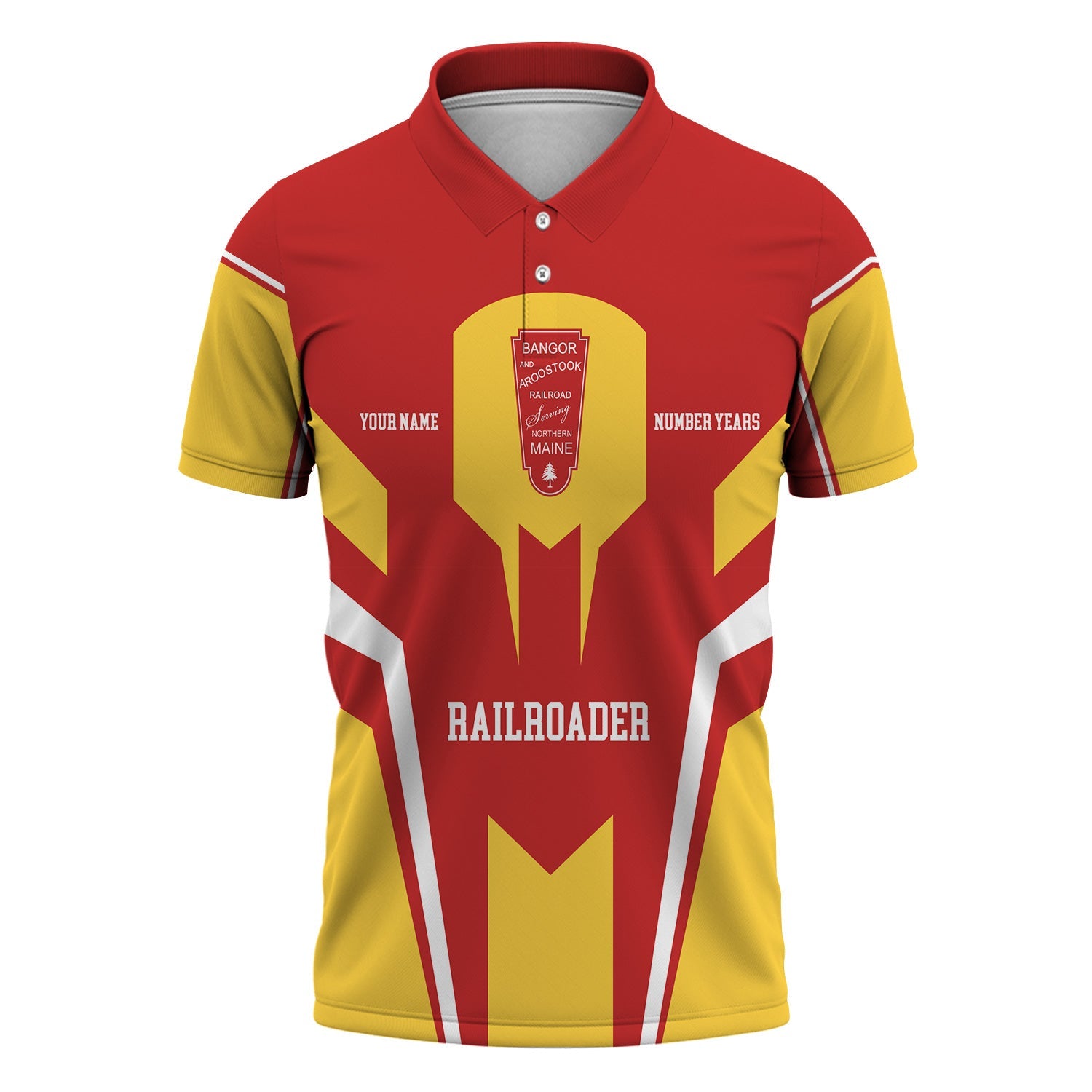 Railspirit Personalized Bangor And Aroostook Railroad Polo Shirt Custom Year Railroader Shirt Gift Idea For Train Lover