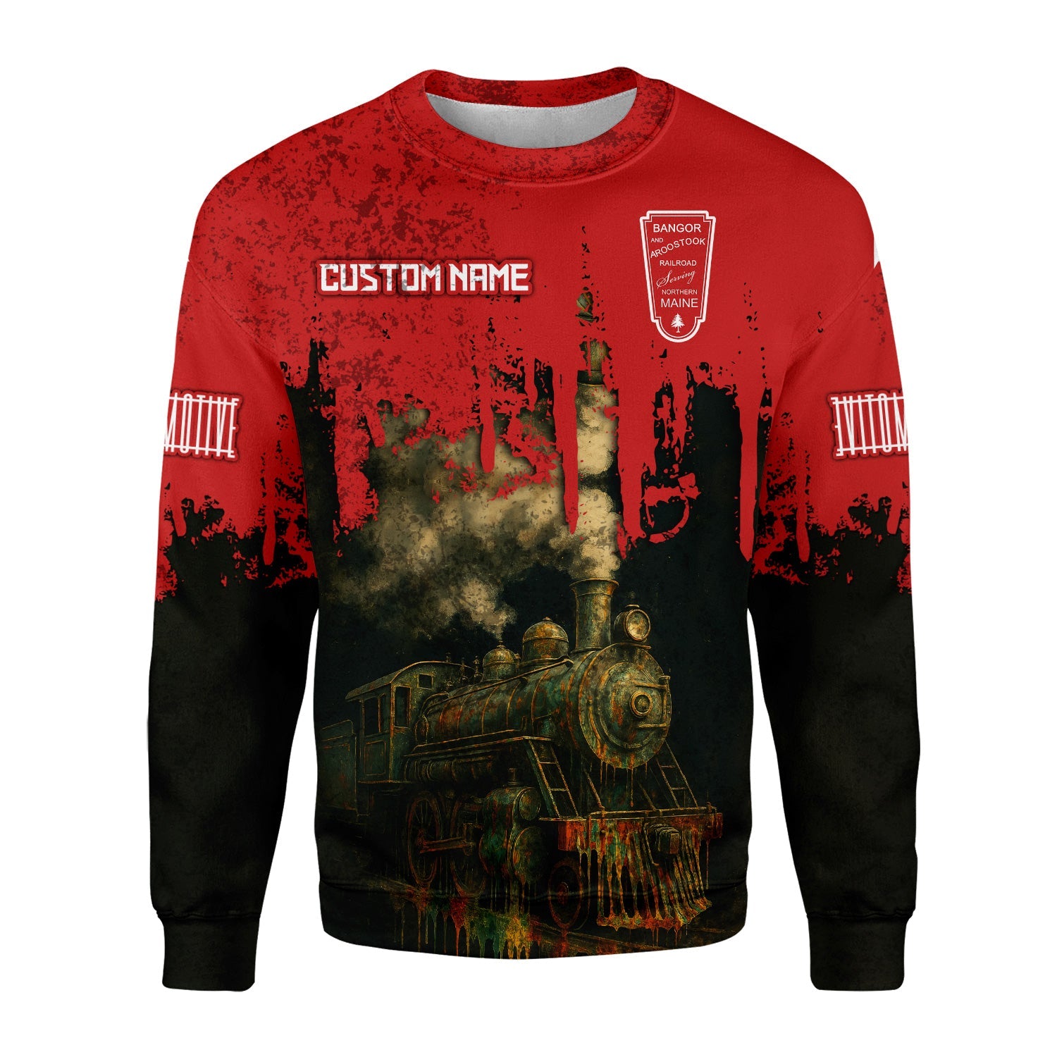 Railspirit Personalized Bangor And Aroostook Railroad Sweatshirt Vintage Train Art Style Shirt For Locomotive Fans