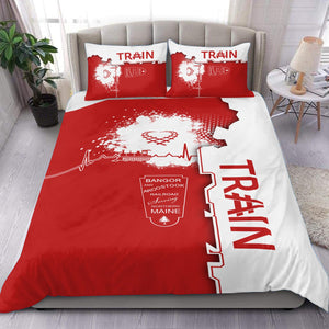 Railspirit Bangor And Aroostook Railroad Bedding Set Engine Heartbeat and Track Love Style Bedding Set Gift Idea For Train Lovers