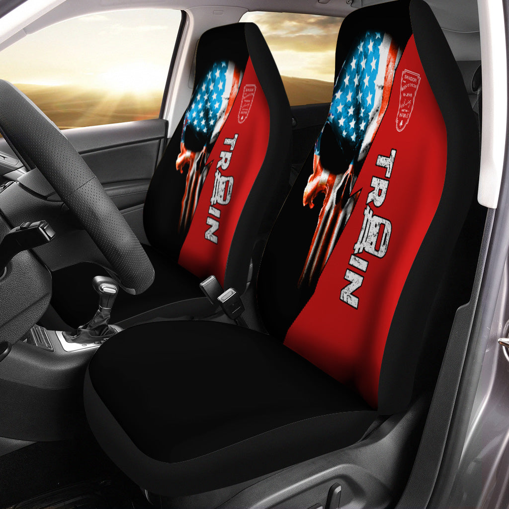 Railspirit Bangor And Aroostook Railroad Car Seat Cover Train Skull American Flag Style Seat Cover
