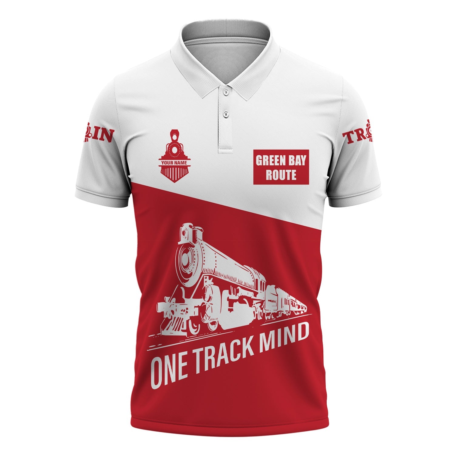Railspirit Personalized Green Bay & Western Railroad Polo Shirt One Track Mind Unisex Train Shirt Gift Idea For Train Lover