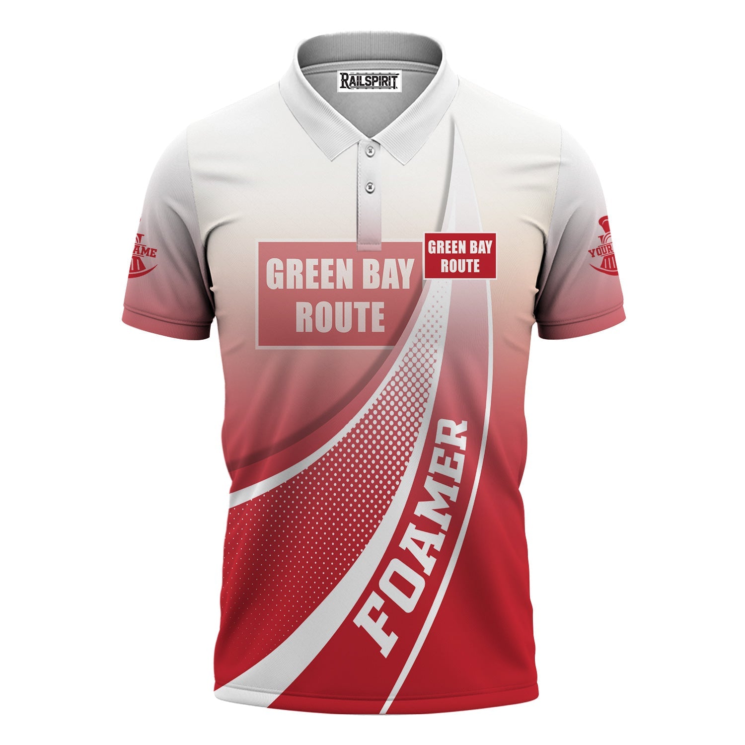 Railspirit Personalized Green Bay & Western Railroad Polo Shirt Railway-Themed Style Shirt Gift Idea For Trainspotter