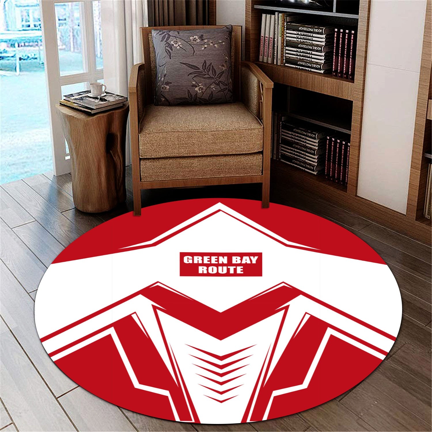 Railspirit Green Bay & Western Railroad Round Mat Railway Trainspotter Style Mat Gift Idea For Foamers