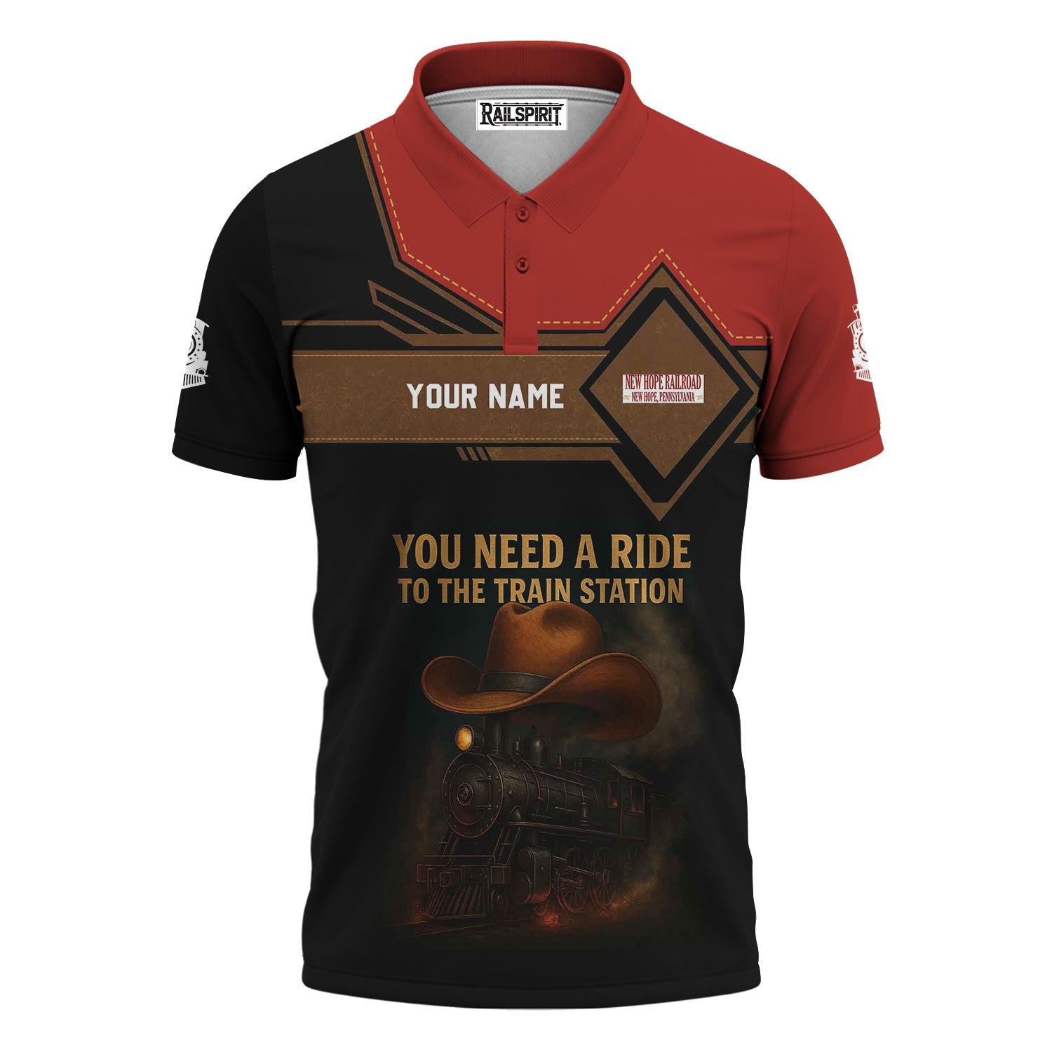 Railspirit Personalized New Hope Railroad Polo Shirt You Need A Ride To The Train Station Shirt For Train Lovers