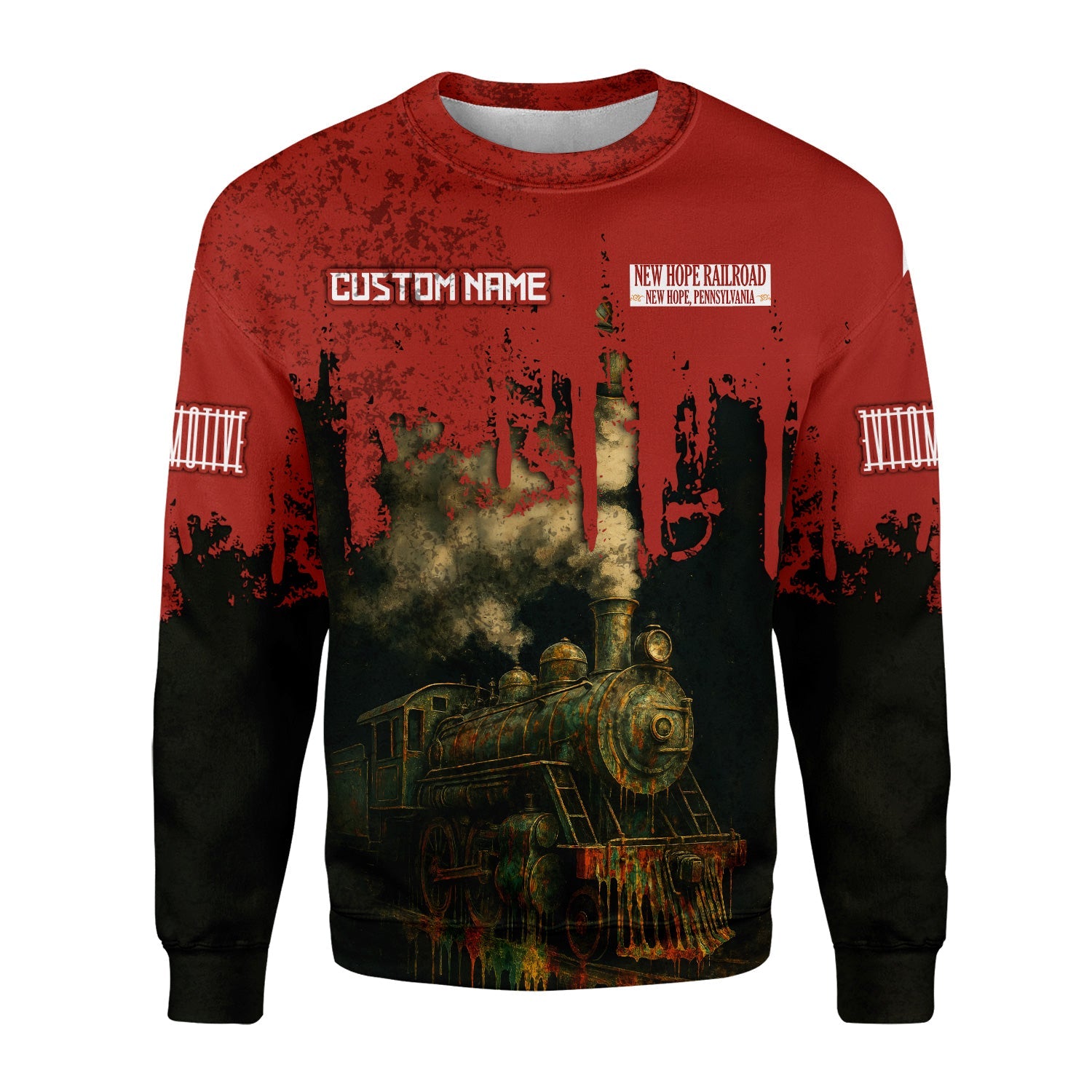 Railspirit Personalized New Hope Railroad Sweatshirt Vintage Train Art Style Shirt For Locomotive Fans