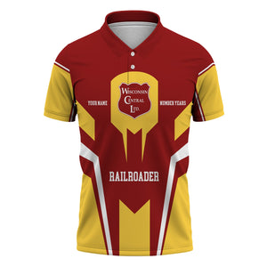 Railspirit Personalized Wisconsin Central Ltd Railroad Polo Shirt Custom Year Railroader Shirt Gift Idea For Train Lover