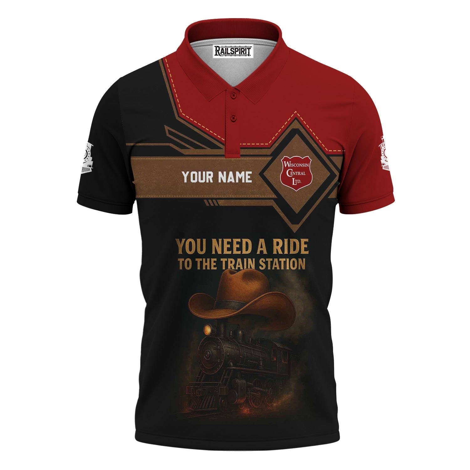 Railspirit Personalized Wisconsin Central Ltd Railroad Polo Shirt You Need A Ride To The Train Station Shirt For Train Lovers