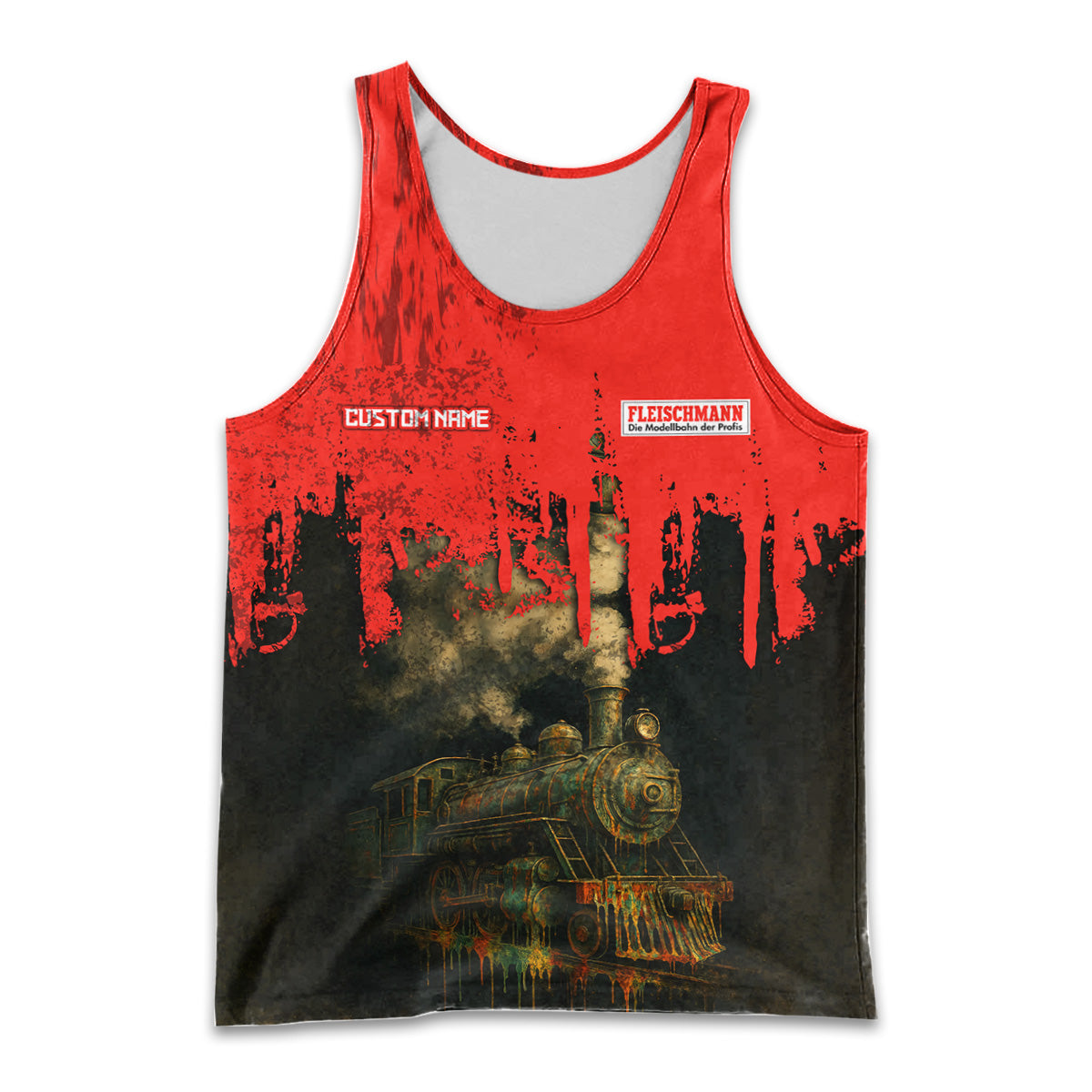 Railspirit Personalized Fleischmann And Western Railroad Men Tank Top Vintage Train Art Style Shirt For Locomotive Fans