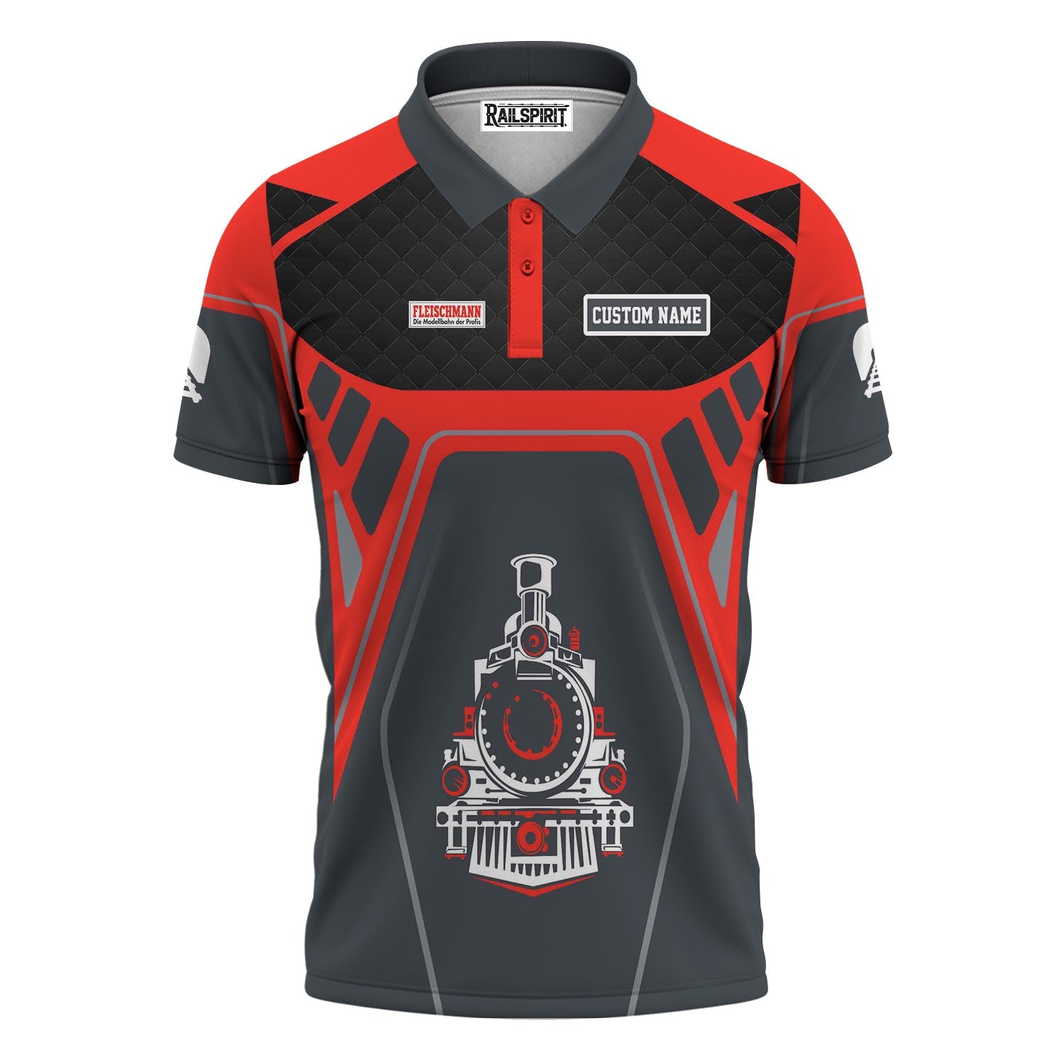 Railspirit Personalized Fleischmann And Western Railroad Polo Shirt Steam Locomotive Engine Graphic Train Shirt All Over Print