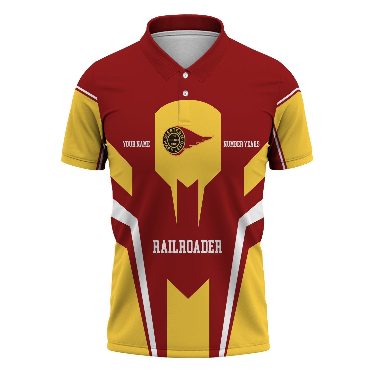 Railspirit Personalized Western Maryland Railway Polo Shirt Custom Year Railroader Shirt Gift Idea For Train Lover
