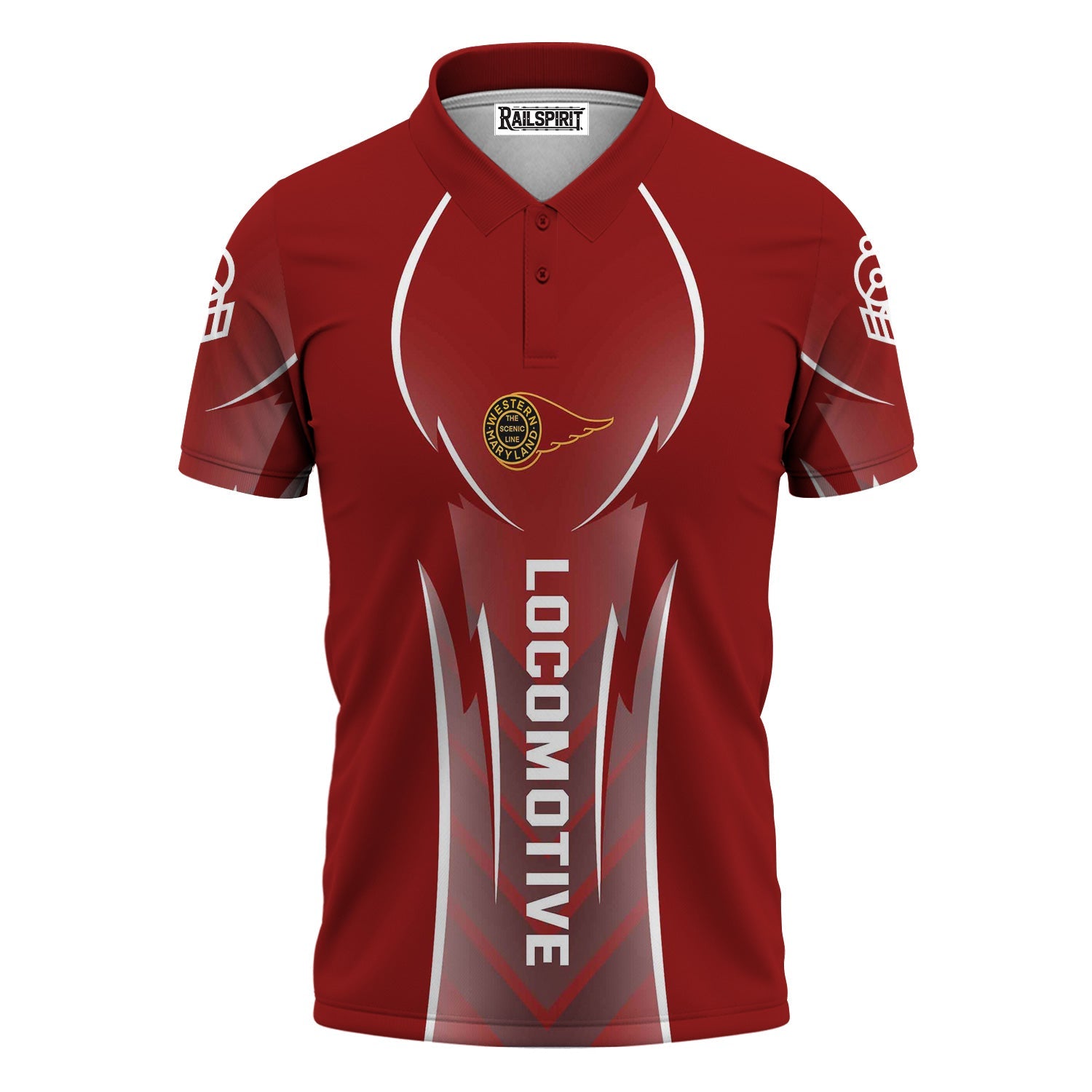 Railspirit Personalized Western Maryland Railway Polo Shirt Striking Line Style Train Shirt For Locomotive Lovers