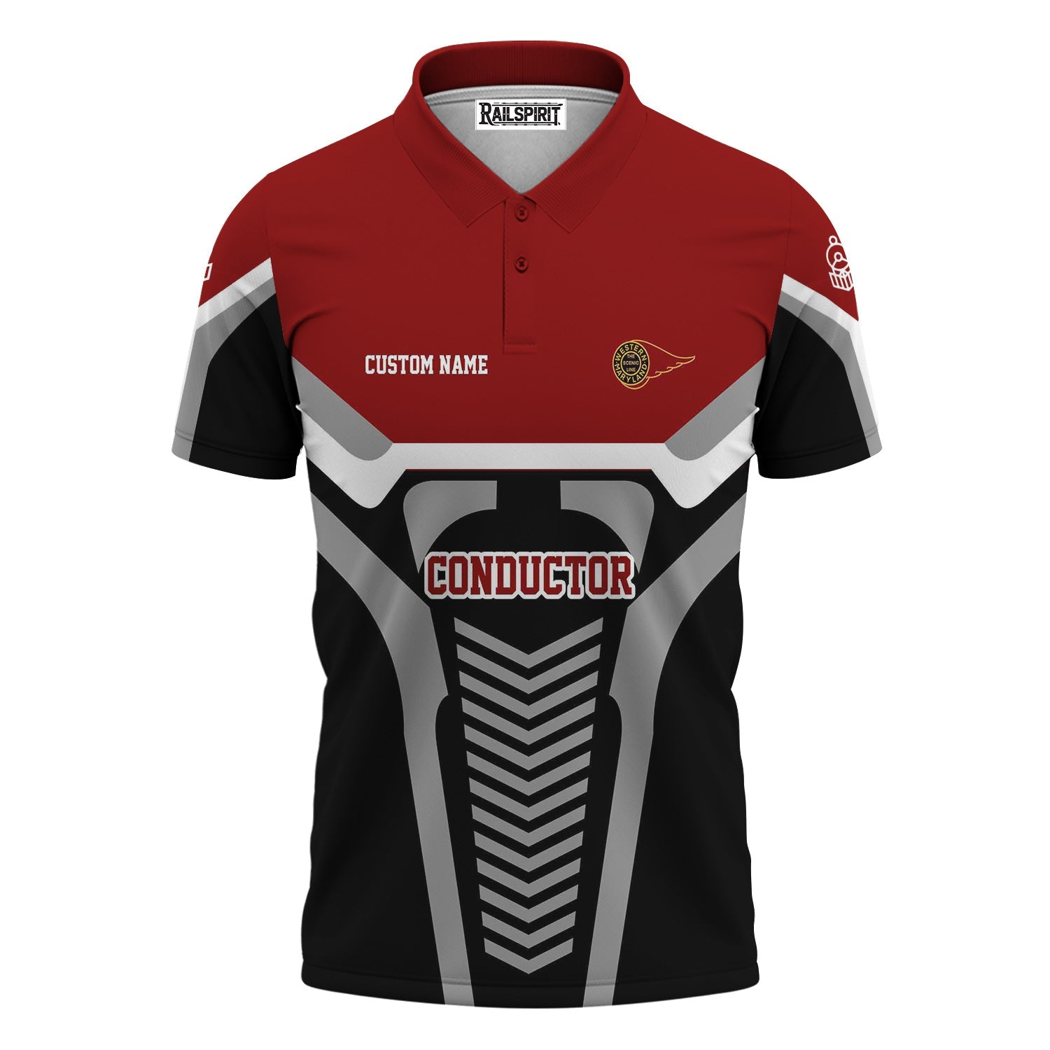 Railspirit Personalized Western Maryland Railway Polo Shirt Track-Inspired with Custom Job Position  Train Shirt