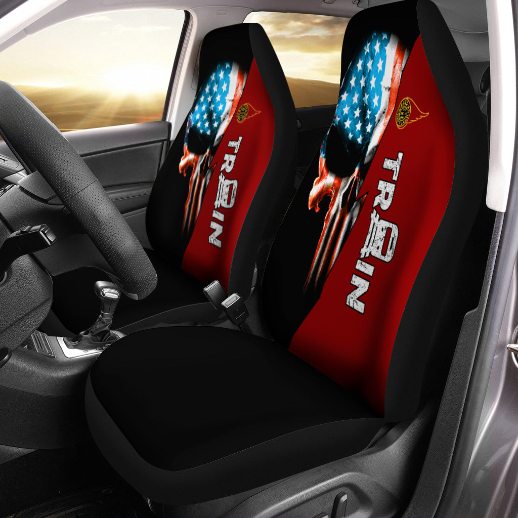 Railspirit Western Maryland Railway Car Seat Cover Train Skull American Flag Style Seat Cover