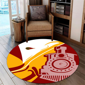 Railspirit Western Maryland Railway Round Mat Flame-Inspired Style Mat Gift Idea For Train Lovers
