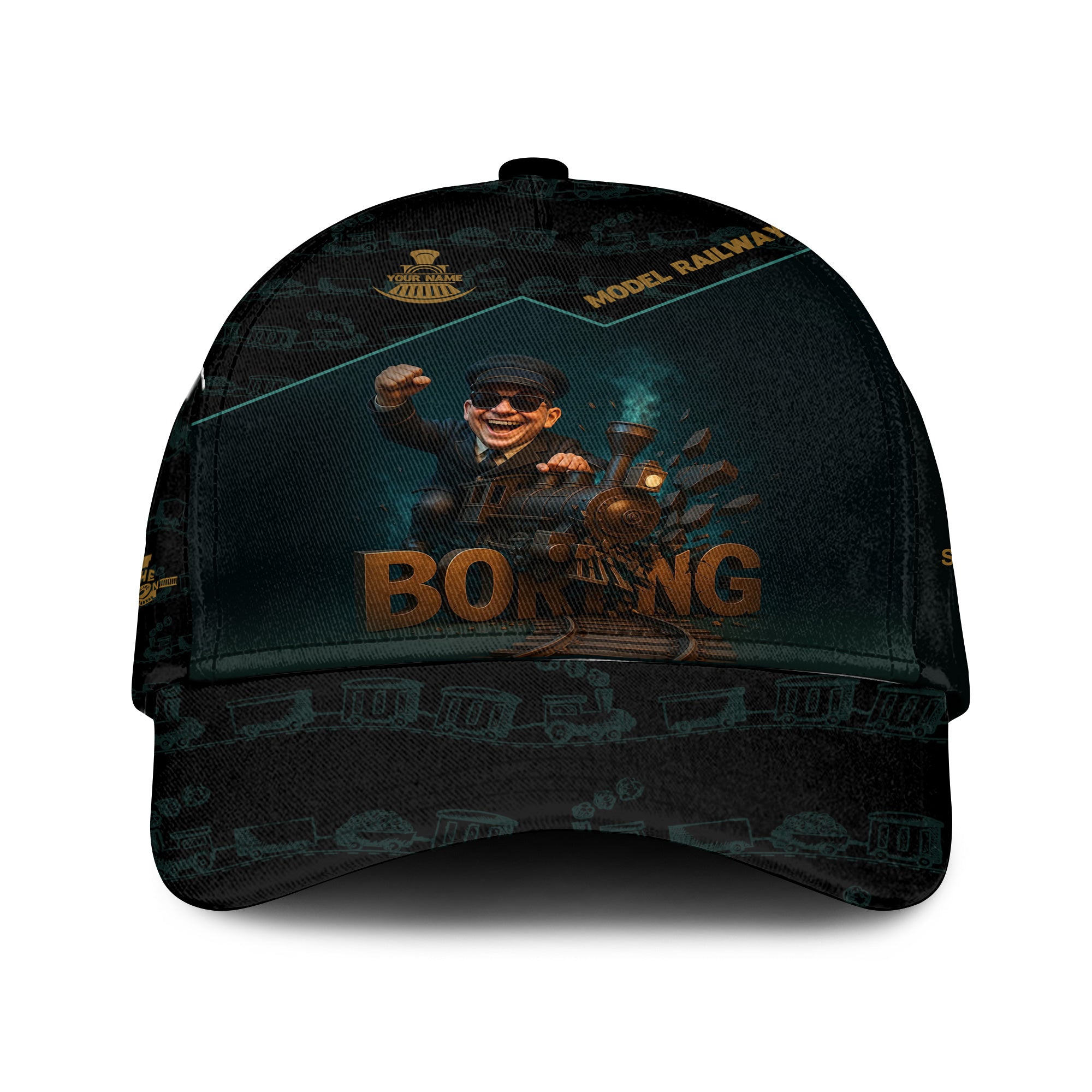 Railspirit Personalized Life Without Trains Is Boring Hat, Funny Train Driver Hat, Gift For Train Hobbyist