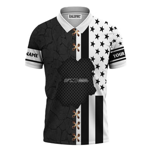 Railspirit Personalized Norfolk Southern Railway Polo Shirt American Flag with Crack Effect Train Shirt