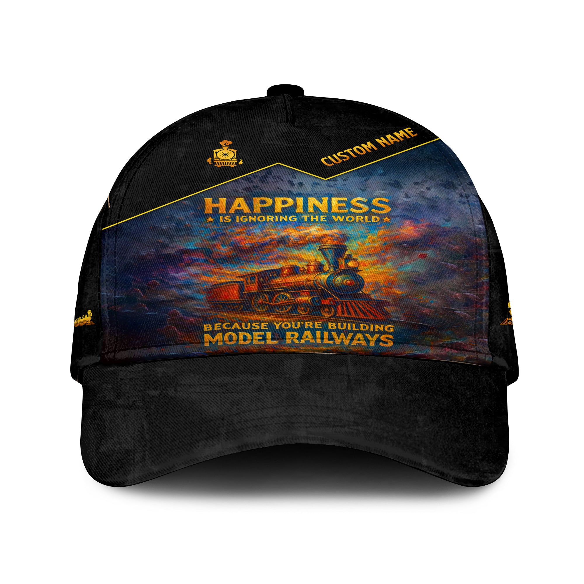 Railspirit Personalized Classic Cap Happiness Is Ignoring The World Because You're Building Model Railways Cap for Train Lovers