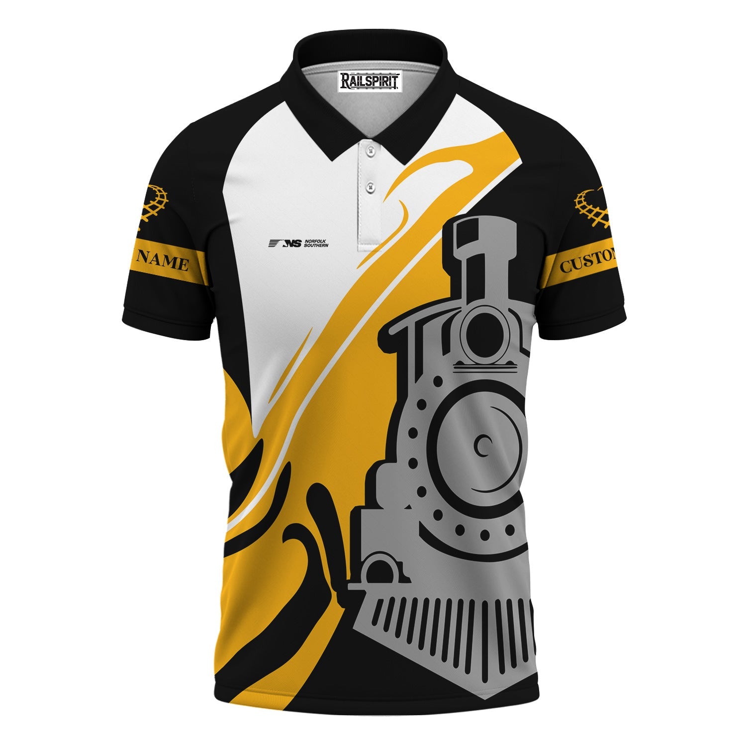 Railspirit Personalized Norfolk Southern Railway Polo Shirt Flame-Inspired Style Shirt Gift Idea For Train Lovers
