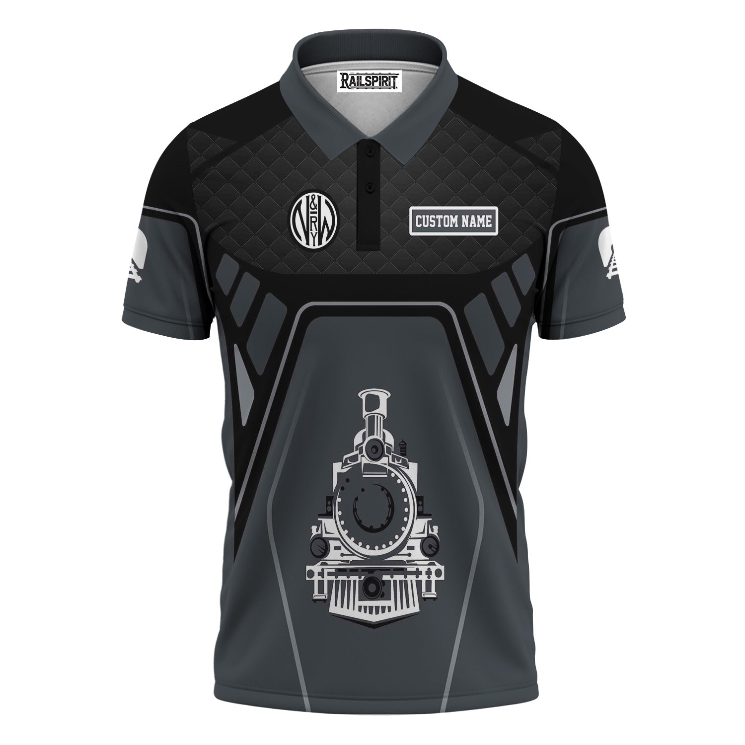 Railspirit Personalized Norfolk and Western Railway Polo Shirt Steam Locomotive Engine Graphic N&W Train Shirt All Over Print