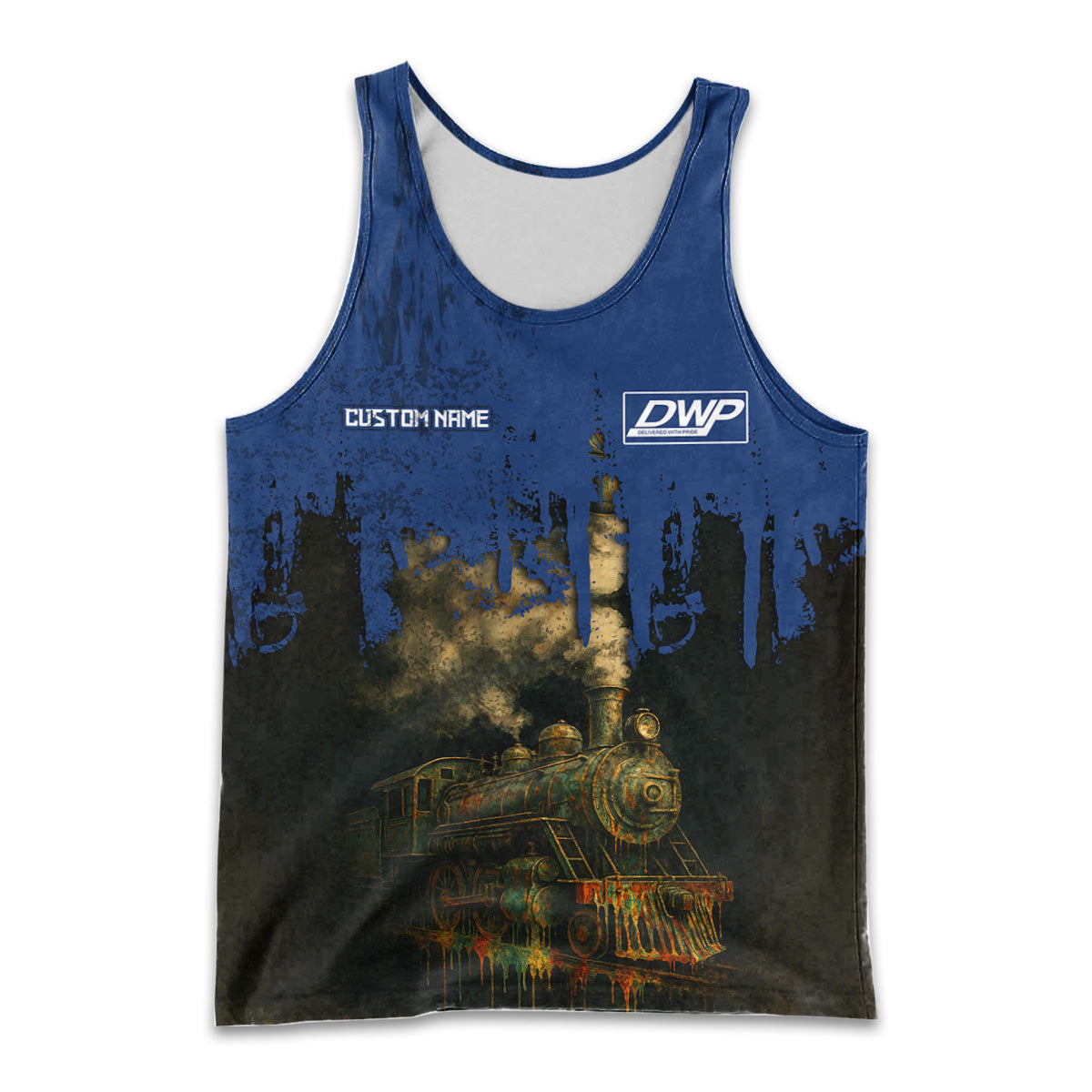 Railspirit Personalized Duluth, Winnipeg and Pacific Railway Men Tank Top Vintage Train Art Style Shirt For Locomotive Fans