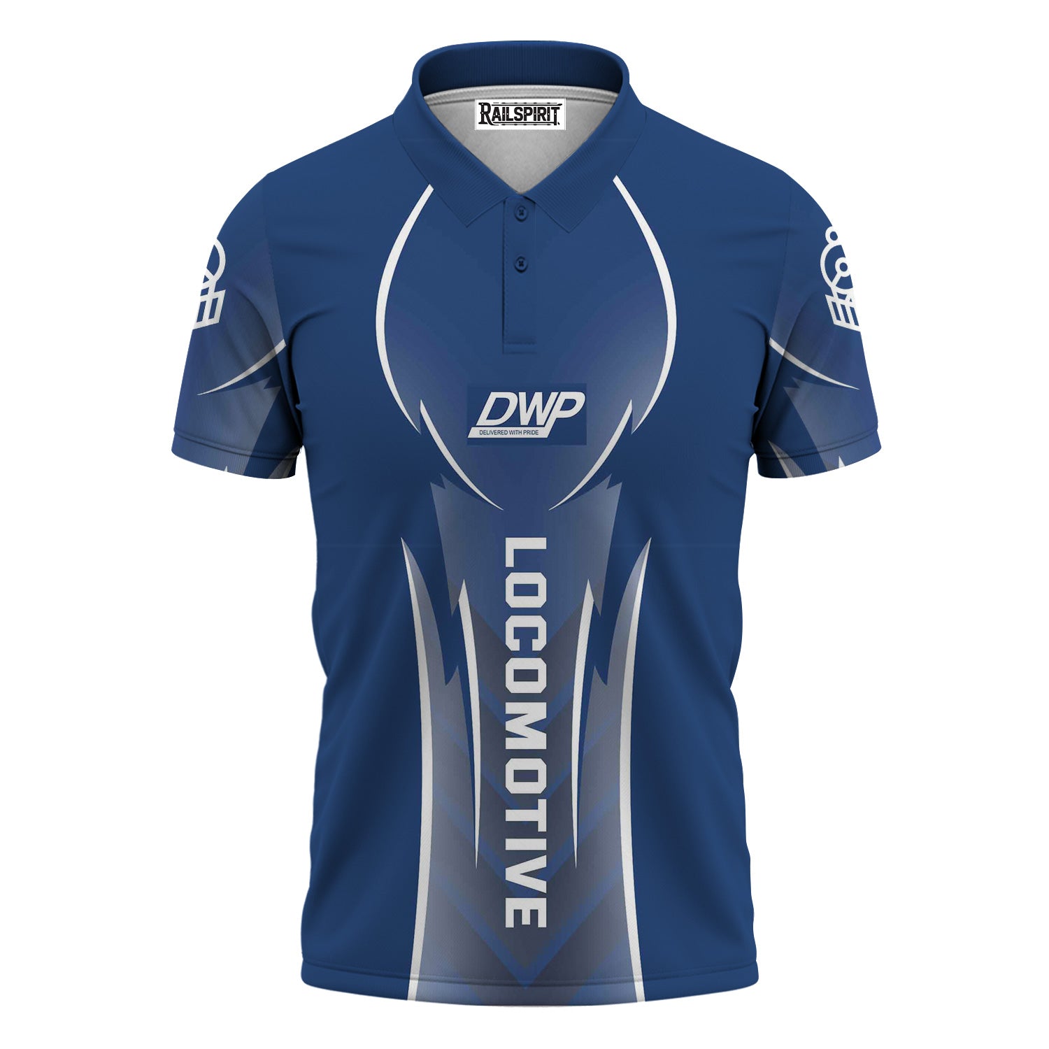 Railspirit Personalized Duluth, Winnipeg and Pacific Railway Polo Shirt Striking Line Style Train Shirt For Locomotive Lovers