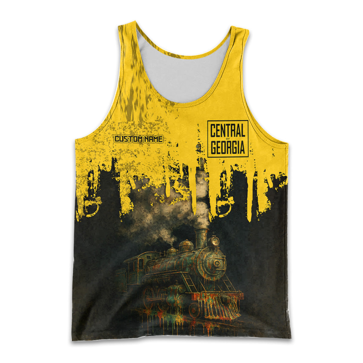 Railspirit Personalized Central of Georgia Railway Men Tank Top Vintage Train Art Style Shirt For Locomotive Fans