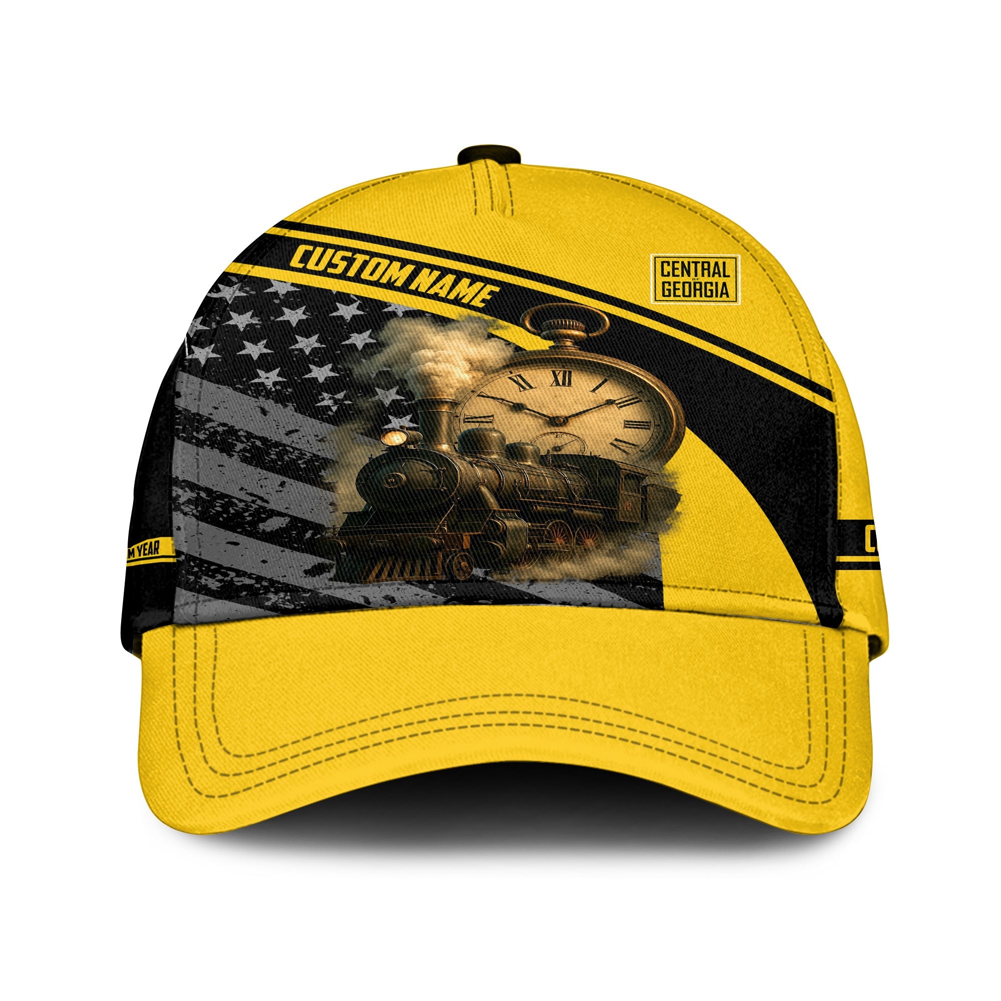 Railspirit Personalized Central of Georgia Railway Classic Cap Classic Steam Engine With Retro Pocket Watch Cap All Over Print