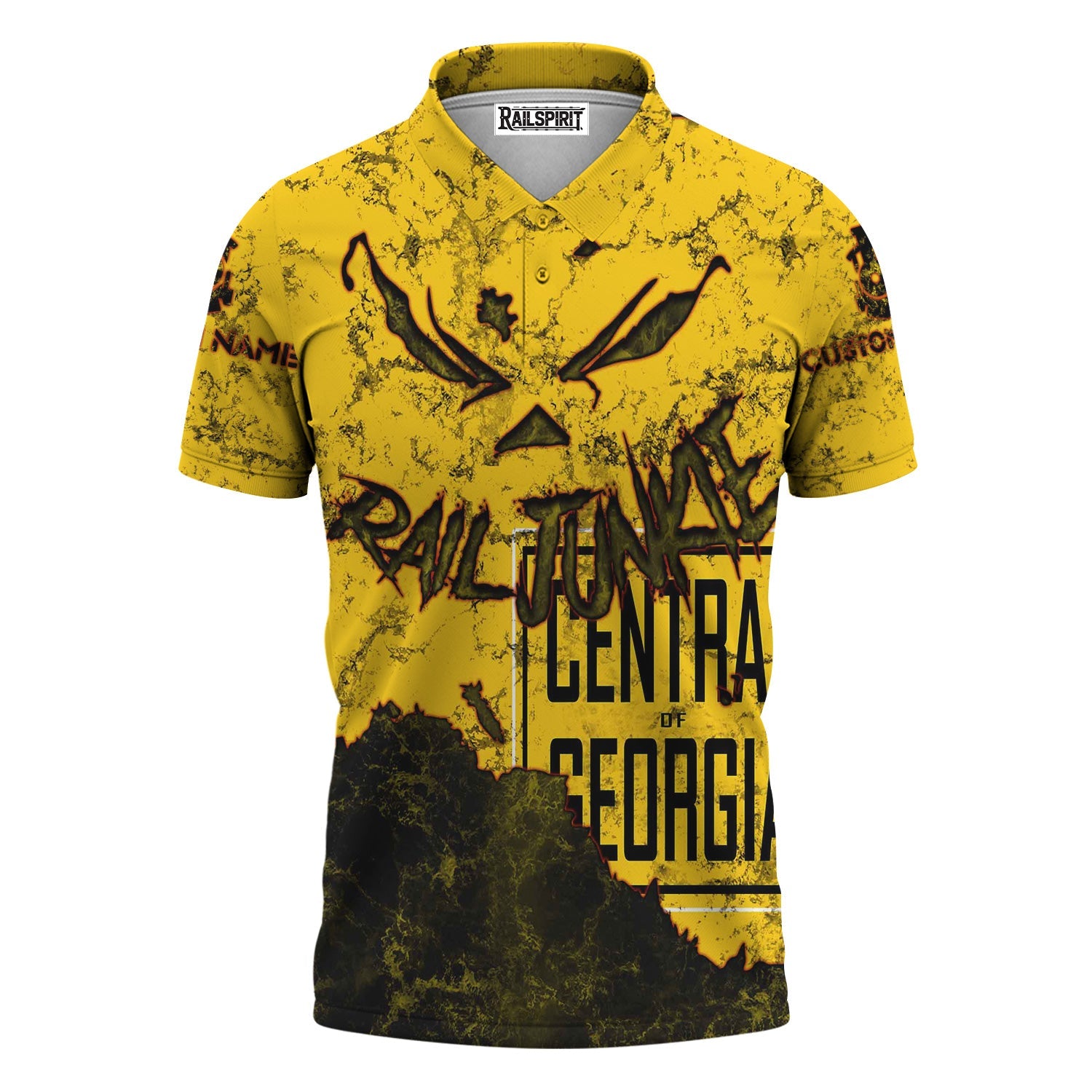 Railspirit Personalized Central of Georgia Railway Polo Shirt Torn Graphic Style Train Shirt For Rail Junkie