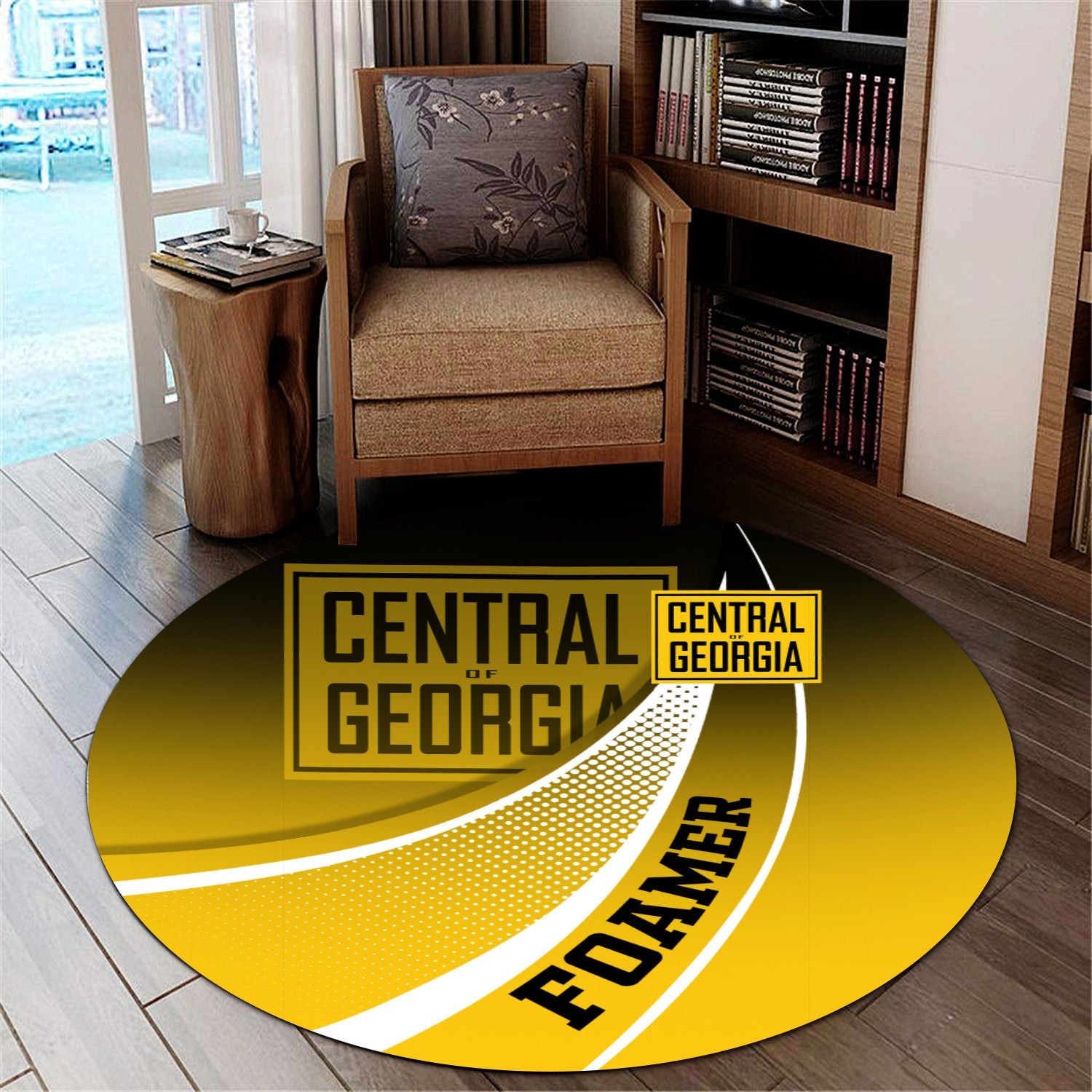 Railspirit Central of Georgia Railway Round Mat Railway-Themed Style Mat Gift Idea For Trainspotter