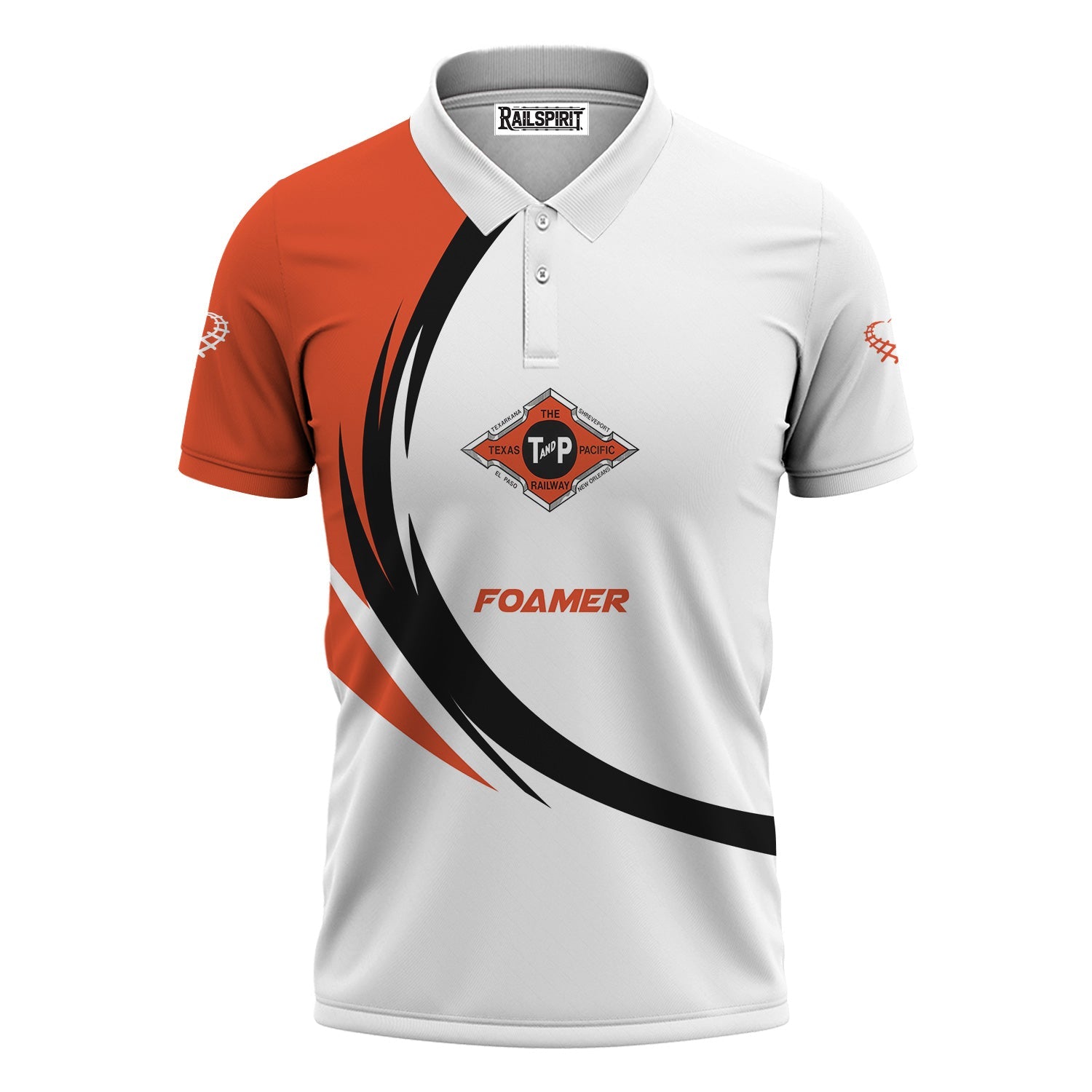 Railspirit Personalized Texas and Pacific Railway Polo Shirt Unique Graphic Style Shirt For Train Enthusiasts