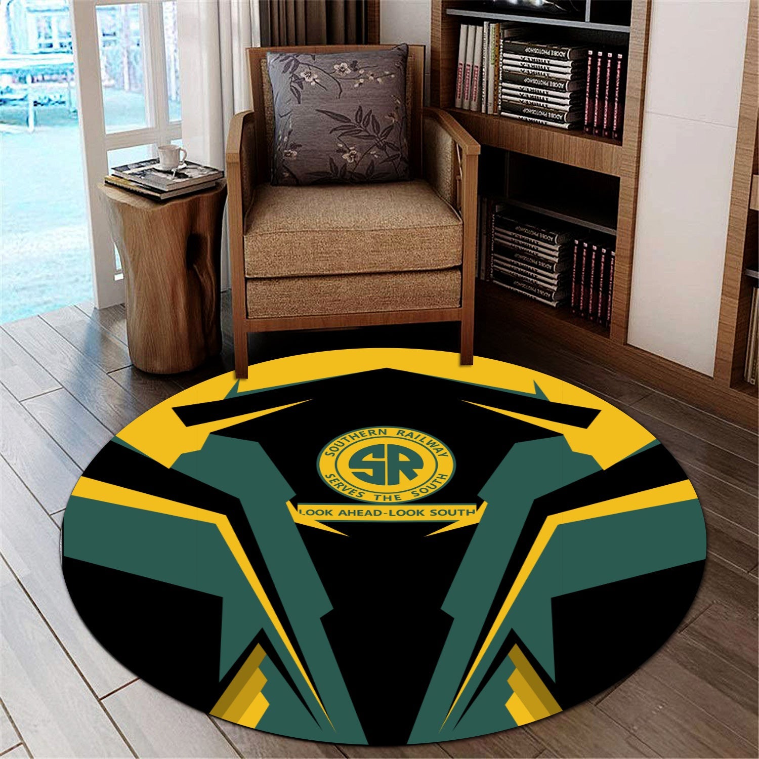 Railspirit Southern Railway U.S Round Mat Strong Line Style SOU Mat All Over Print