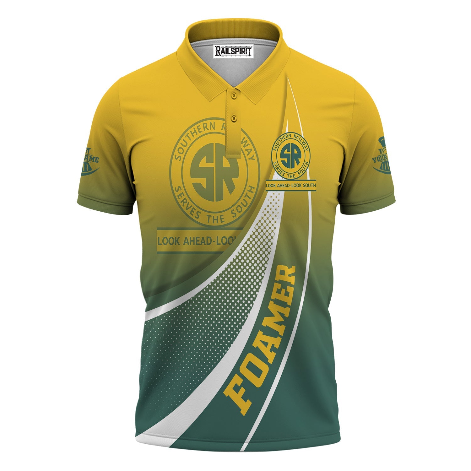 Railspirit Personalized Southern Railway U.S Polo Shirt Railway-Themed Style SOU Shirt Gift Idea For Trainspotter