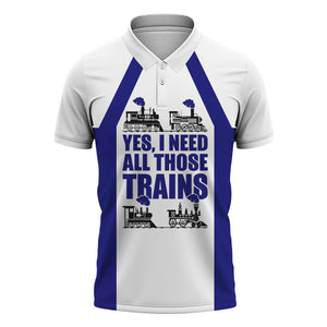 Railspirit Custom Name Santa Fe Railway Polo Shirt Yes I Need All Those Train Atchison, Topeka and Santa Fe Railway Printed Shirt