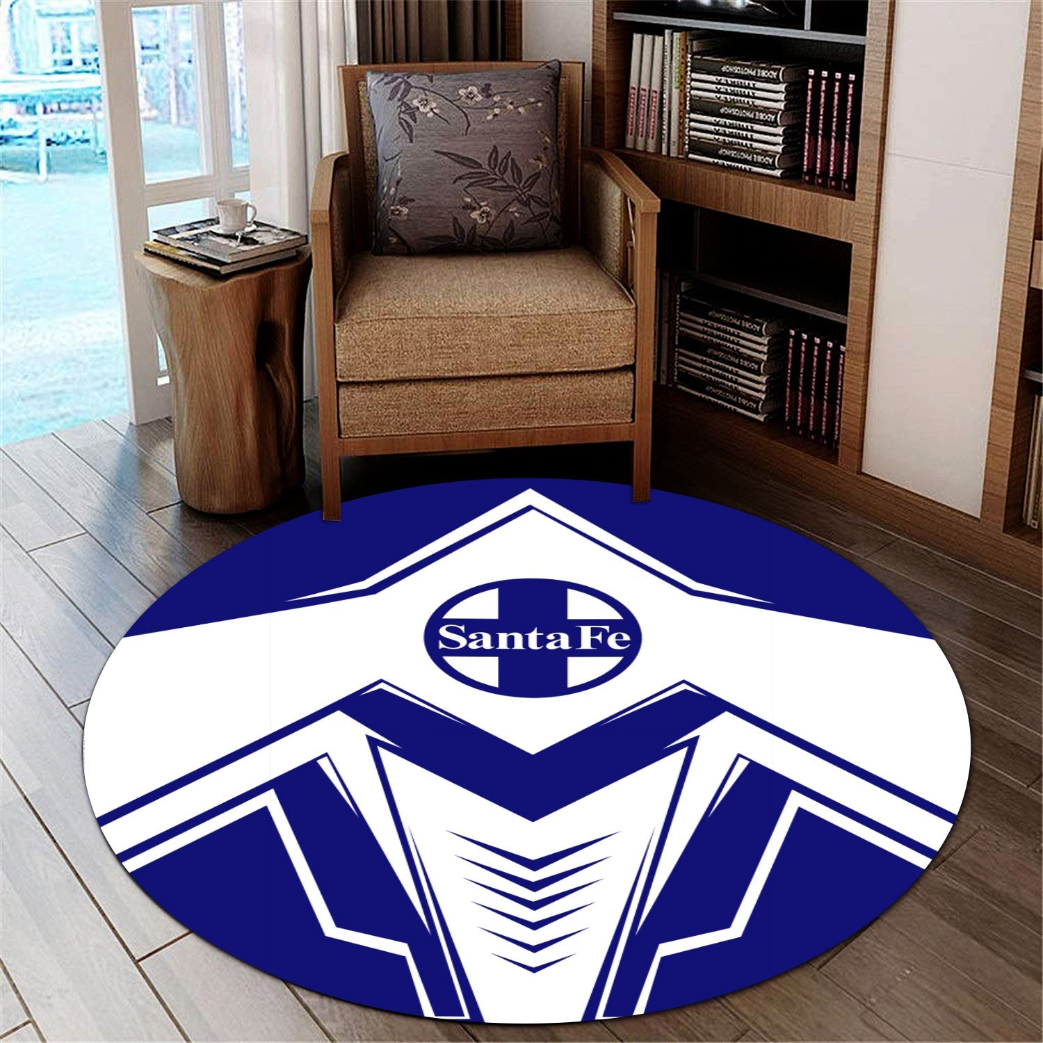 Railspirit Santa Fe Railway Round Mat Railway Trainspotter Style Atchison, Topeka and Santa Fe Railway Mat Gift Idea For Foamers
