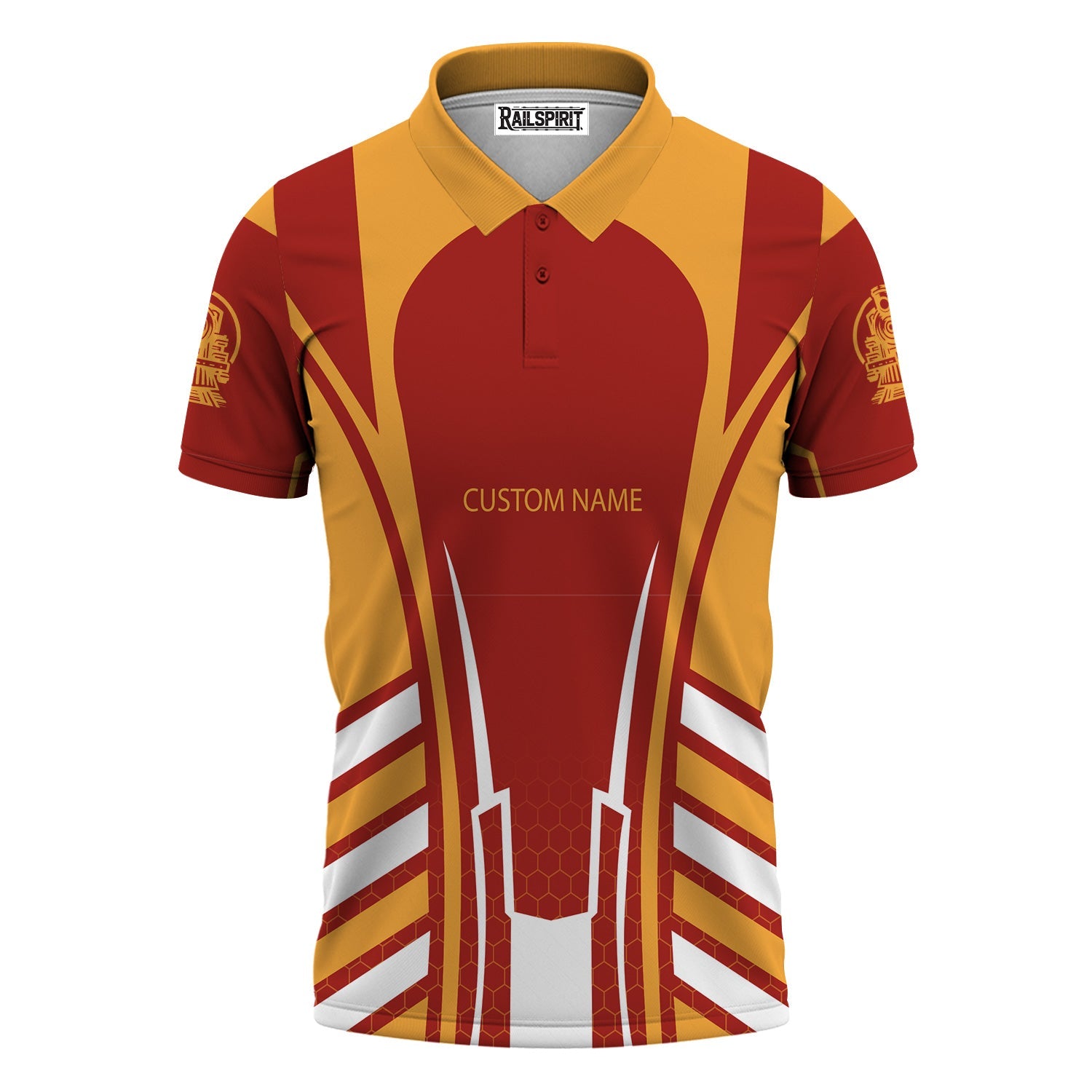 Railspirit Personalized Chicago South Shore and South Bend Railroad Polo Shirt Striped Railroad Style Train Shirt All Over Print