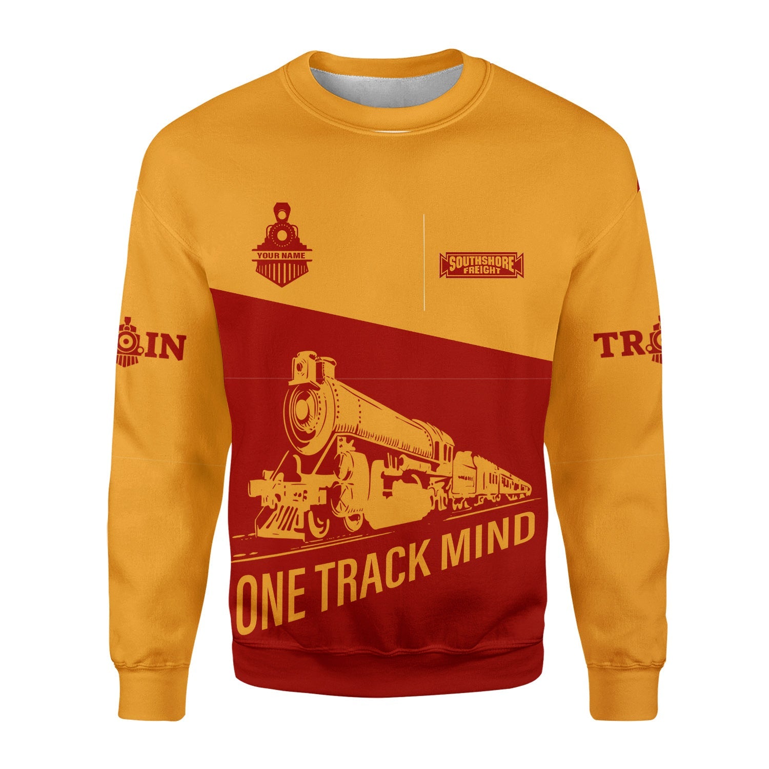Railspirit Personalized Chicago South Shore and South Bend Railroad Sweatshirt One Track Mind Train Sweater Gift Idea For Train Lover