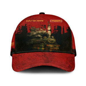 Railspirit Personalized Chicago South Shore and South Bend Railroad Classic Cap Vintage Train Art Style Cap For Locomotive Fans