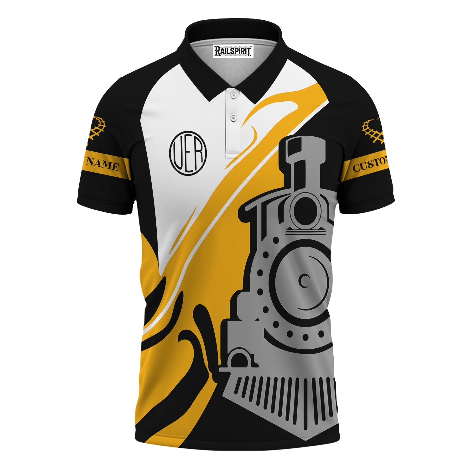Railspirit Personalized Union Electric Railway Polo Shirt Flame-Inspired Style Shirt Gift Idea For Train Lovers