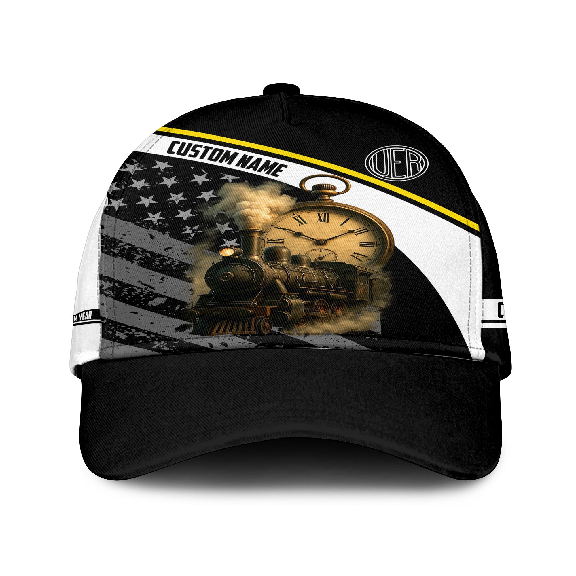 Railspirit Personalized Union Electric Railway Classic Cap Classic Steam Engine With Retro Pocket Watch Cap All Over Print