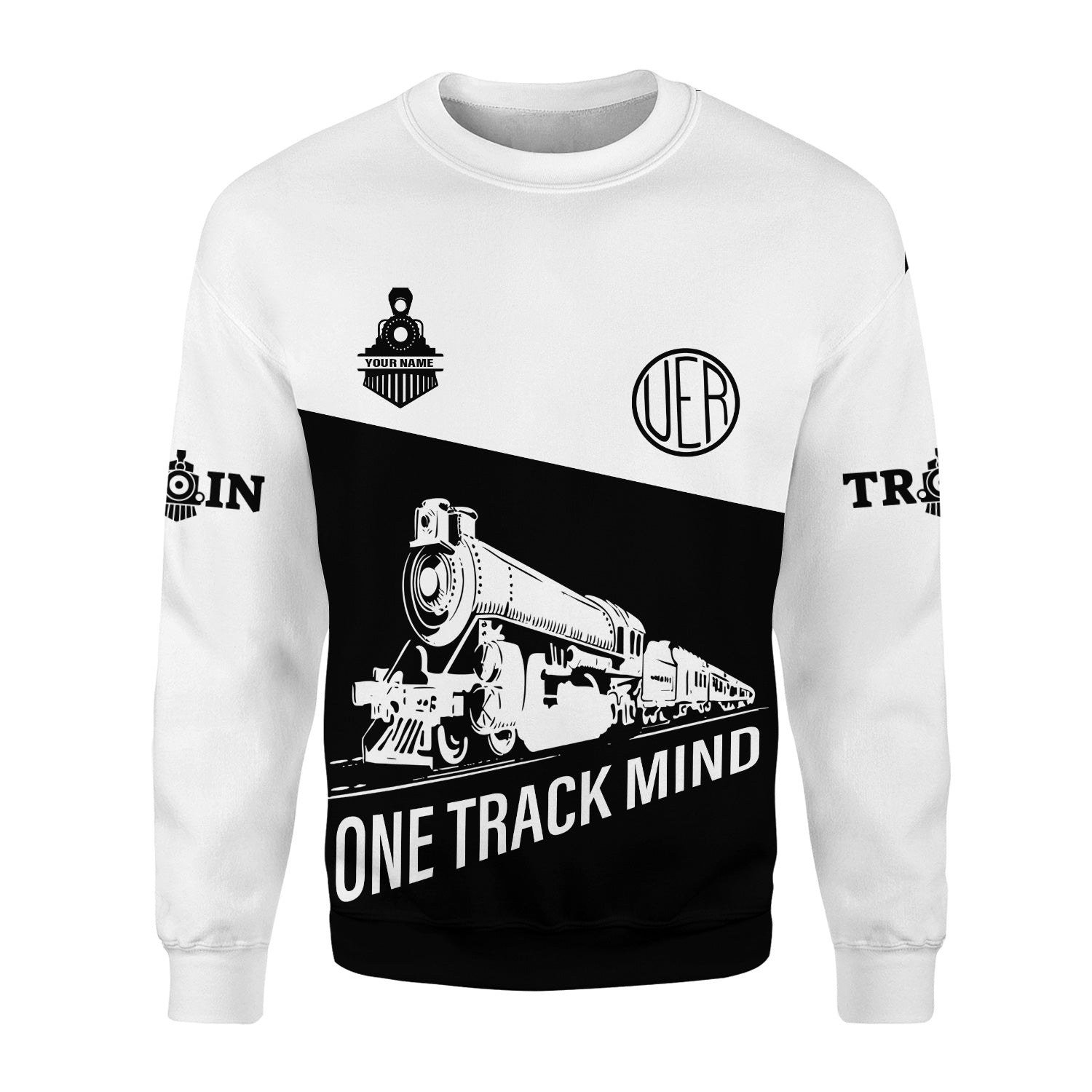 Railspirit Personalized Union Electric Railway Sweatshirt One Track Mind Train Sweater Gift Idea For Train Lover