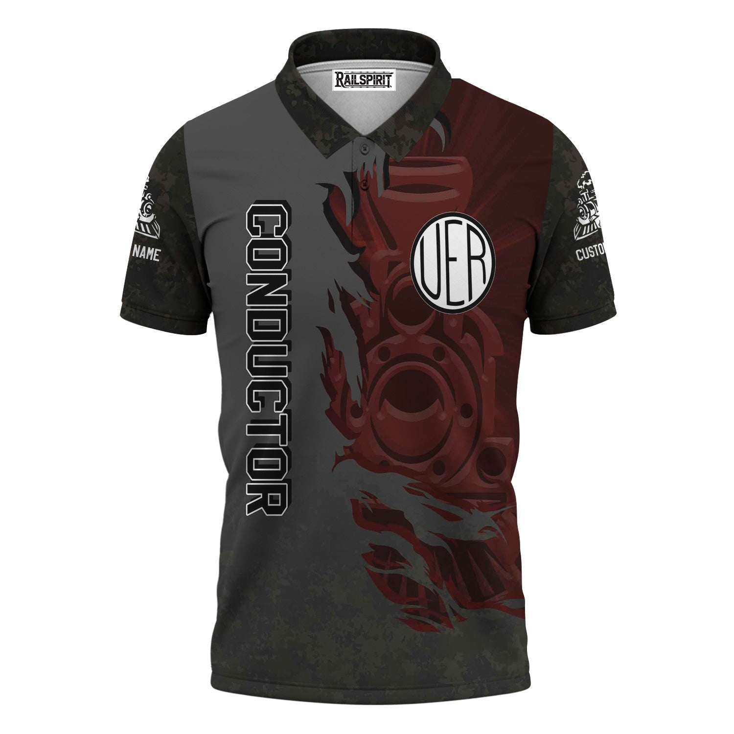 Railspirit Personalized Union Electric Railway Polo Shirt Blazing Style with Custom Position Train Shirt