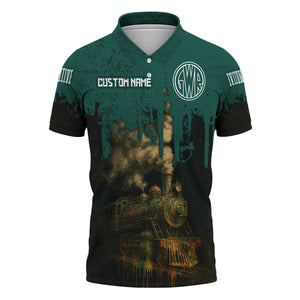 Railspirit Personalized Great Western Railway Polo Shirt Vintage Train Art Style Shirt For Locomotive Fans